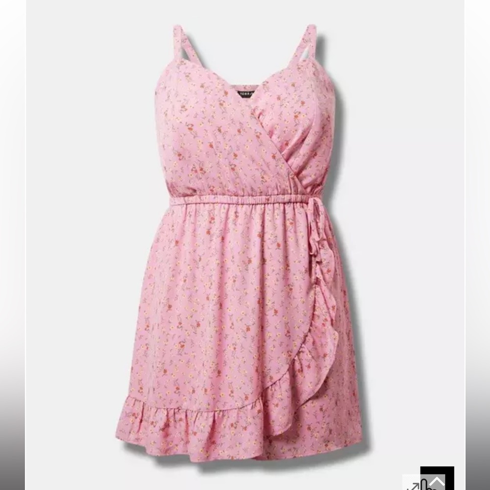 Torrid Pink Floral Wrap Romper